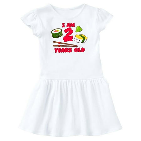 

Inktastic I am 2 years old with Sushi Birthday Gift Toddler Girl Dress