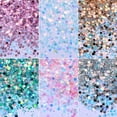 thumbnail image 2 of 6 Colors Chunky Glitter Nail Sequins Iridescent Flakes Colorful Mixed Nail Art mermaid Makeup, 2 of 4