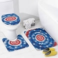 thumbnail image 4 of 4 Piece Bathroom Shower Curtain Sets Non-Slip Rugs And Toilet Mat Lid Rug Accessories American Red, White, And Blue Tie-dye Design Bath Curtain Colorful Tie Dye Pattern, 4 of 8