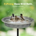 thumbnail image 2 of SPECSTAR Bird Bath, Oval Polyresin Birdbath Bowl with Metal Stake, 29 inch Height Outdoor Freestanding Birdfeeder, 1.3 Gallons, 5-Pronged Base, Gray, 2 of 8