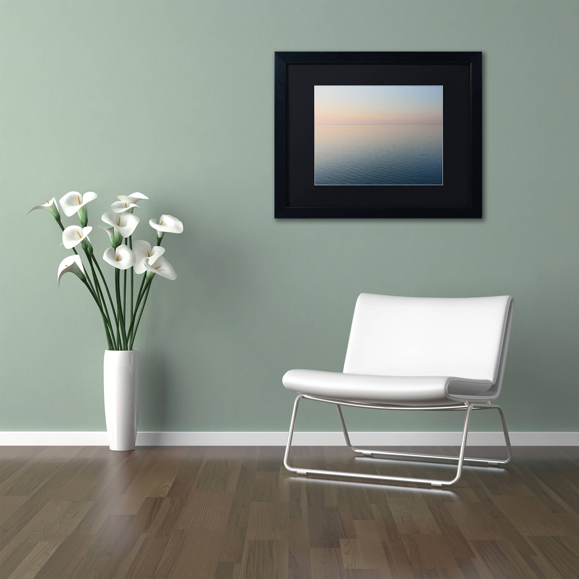 Trademark Fine Art "Stillness is the Way" Canvas Art by Kurt Shaffer, Black Matte, Black Frame