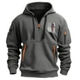 thumbnail image 1 of Styesk Sweatshirts for Men Men's Spring And Fall Printed Hooded Sweatshirt Zipper Multi-Pocket Pullover Sweatshirt, 1 of 3