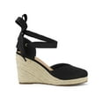 thumbnail image 3 of Unique Bargains Women's Espadrille Lace up Wedge Heel Sandals Black (Size 9), 3 of 7