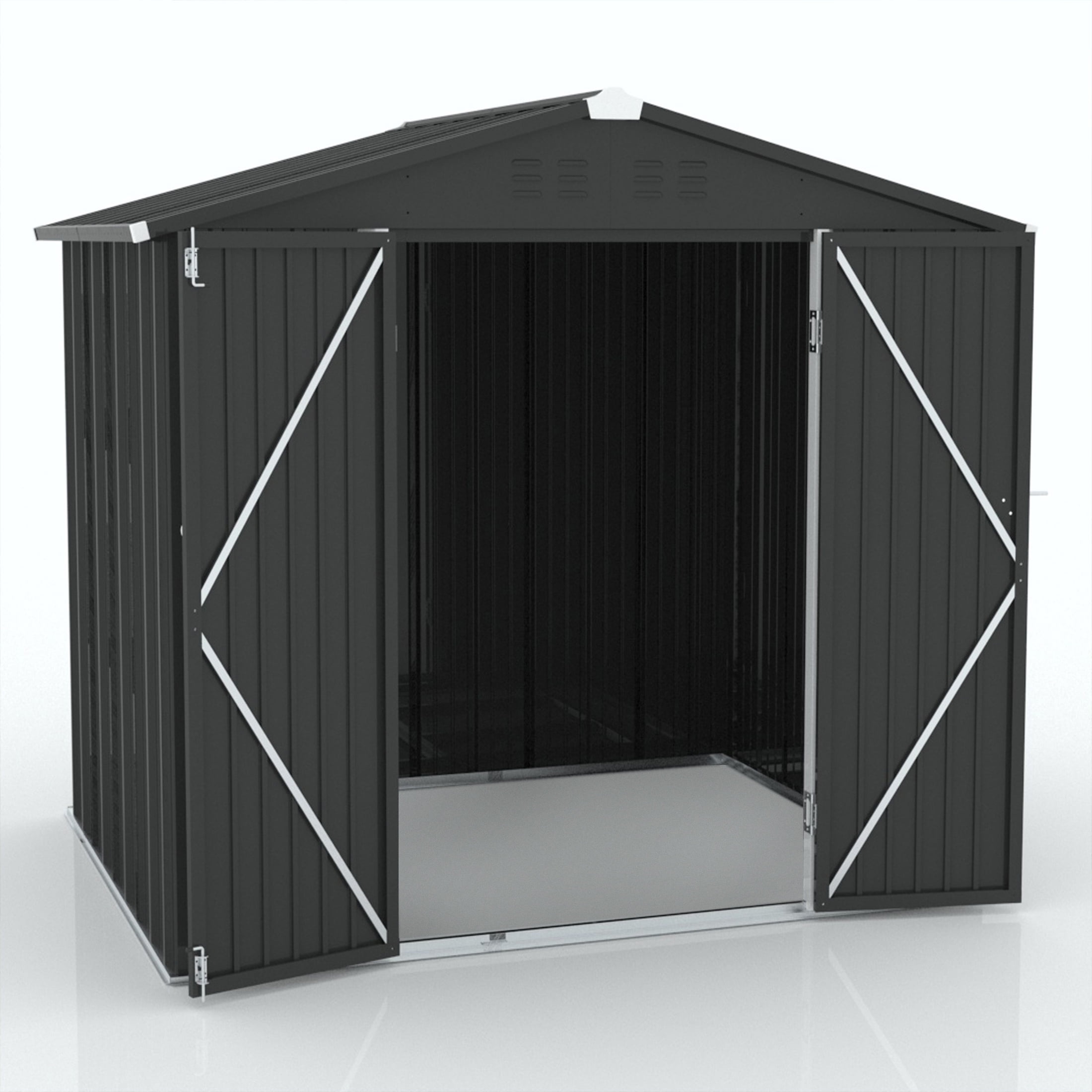 Enyopro 8'x 6' Outdoor Storage Shed, Large Metal Storage Sheds with Lockable Door, Garden Storage House for Lawnmower, Garden Tools, Bike, Garage