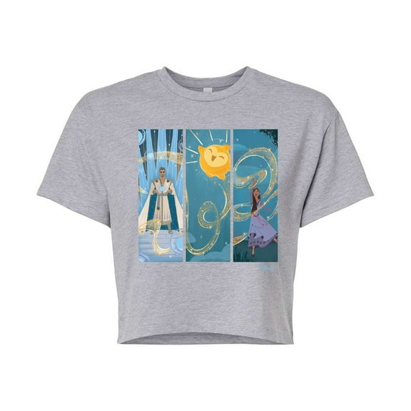 Disney Wish - Character Panels - Juniors Cropped Cotton Blend T-Shirt