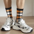 thumbnail image 6 of Fuzoiu Orange Plaid Print Athletic Crew Socks for Men & Women,Casual Crew Socks,Above Ankle Crew Socks for Business, Casual, 6 of 6