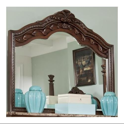 Ashley B70536 Ledelle Bedroom Mirror With Beveled Edge Birch Veneers And Asian Hardwoods In Medium Brown Walmart Com Walmart Com