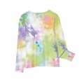 thumbnail image 5 of LFEOOST Girls Striped Printed Sweatshirts Kids Tie Dye Crewneck Long Sleeve Pullover Tops 3-14 Years Birthday Gifts for Teen Girls Boys Multicolor 5 Years, 5 of 6