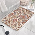thumbnail image 3 of Beige Floral and Paisley Pattern Flannel Non Slip Door Rugs,Washable Door Mats Indoor,Decorative Door Mats,Dirt-Resistant and Absorbent Doormat for Entrance,Bedroom,Kitchen,Bathroom,23.5x16in(60x40cm), 3 of 5