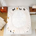 thumbnail image 5 of jejeloiu Halloween Spooky Pumpkin Twin Sheet Sets,Purple Kawaii Bowtie Twin Fitted Sheet,Happy Halloween Bats Flat Sheet For Child,Ultra Soft Bedroom Decorative,3-Piece, 5 of 7