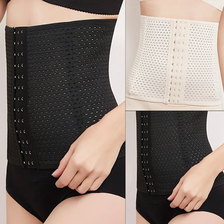 

qianli Corset Slim Fit 3 Rows Polyester Breathable Training Waist Cincher for Party