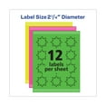 thumbnail image 6 of high-visibility id labels, laser printers, 2.25" dia, assorted, 12/sheet, 15 sheets/pack, 6 of 8