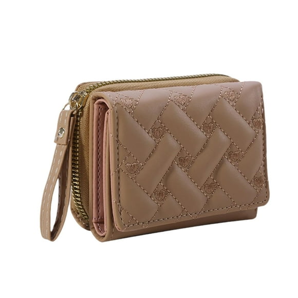 Cartera de mujer,Cartera pequeña para mujer Cartera de piel sintética,Cartera compacta bordada de moda para dama,Monedero Tarjetero Monedero Tarjetero,Cartera con ranura para tarjetas de tres