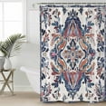 thumbnail image 5 of Boho Ethnic Style Shower Curtain, 72" x 72", Retro Leaves Texture Waterproof Bathroom Curtain Washable Shower Curtain Set with 12 Hooks, 5 of 6
