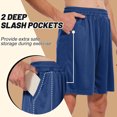 thumbnail image 2 of JIUKE Mens Athletic Shorts Drawstring Elastic Waisted Wide Leg Workout Shorts with Pockets, 2 of 3