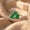 Rose Plated, variant on Triple Heart Emerald Ring, Lab Created Emerald Clover Engagement Ring in 925 Sterling Silver, Floral May Birthstone Ring, Romantic Gift for Her
