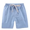 thumbnail image 2 of Toddler Little Boys Girls Solid Cotton Linen Elastic Waist Bottom Shorts Summer Knee Length Casual Harem Pants, 2 of 5