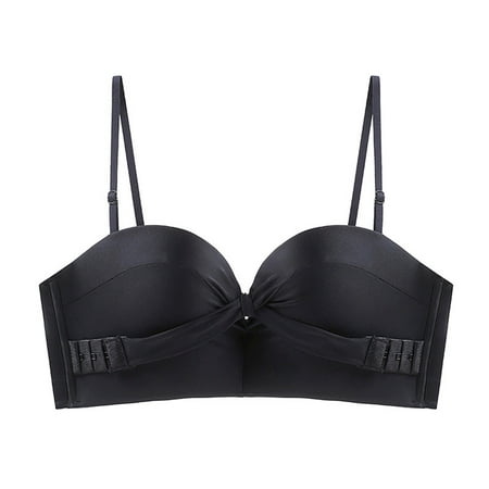

CAICJ98 Lingerie for Women Front Button Lifting Bra Apricot Strapless Backless Sticky Push Up Bras for Women Women Bras (Black 2XL)