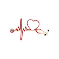 thumbnail image 1 of Creative Cartoon Stethoscope Heartbeat Red Cross Shape Accessory Brooch, 1 of 2