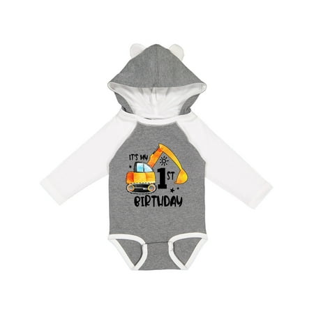 

Inktastic Construction Truck It s My 1st Birthday Gift Baby Boy or Baby Girl Long Sleeve Bodysuit
