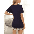 thumbnail image 3 of Akmipoem Leopard Pajama Sets Plus Size Women Cotton Sleepwear Set Gift Tunic 2 Piece Solid Loungewear, 3 of 5