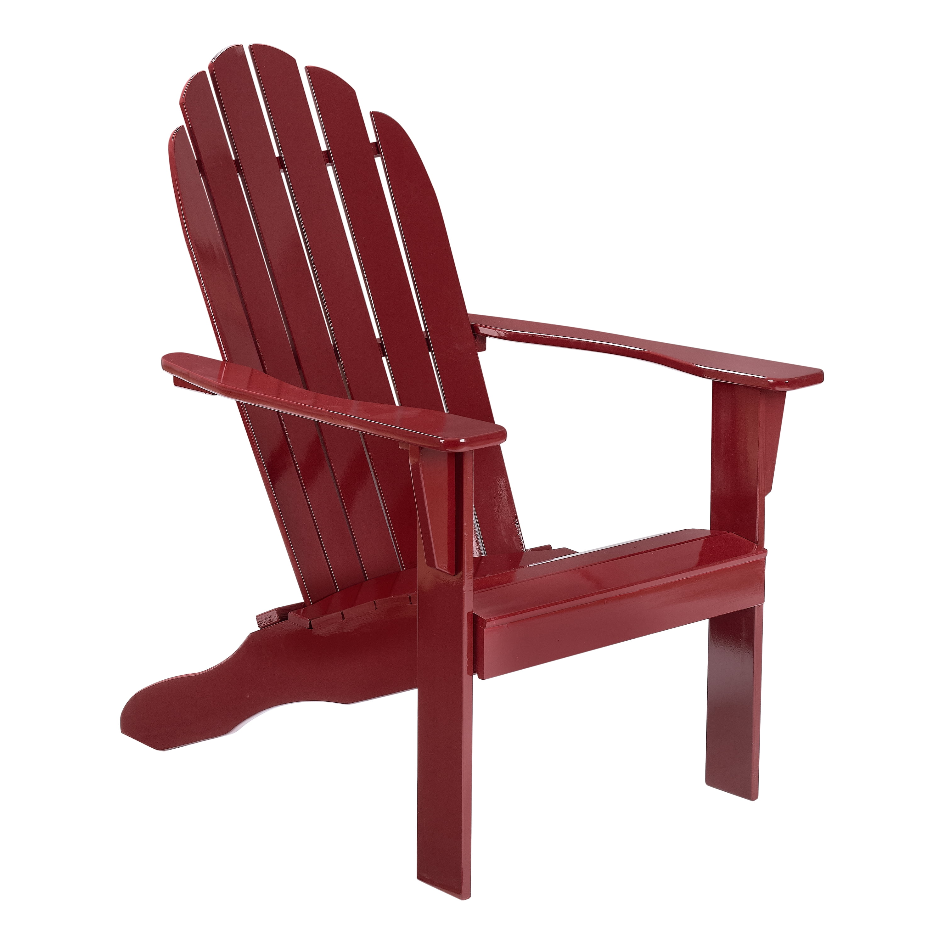 Mainstays Wooden Outdoor Adirondack Chair, Red Finish