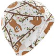 thumbnail image 1 of FYBTO Swimming Cap Tropical Jungle Funny Sloths Unisex Adult FYBTO Polyester, 1 of 4