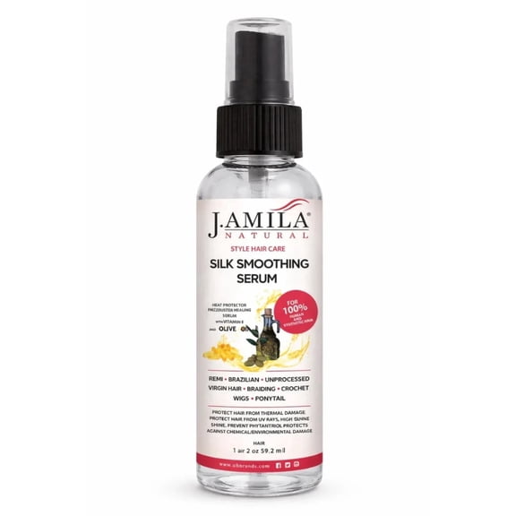 J. Amila Olive Oil Silk Smoothing Hair Serum Vitamin E for Frizz Control All Hair Types 2oz