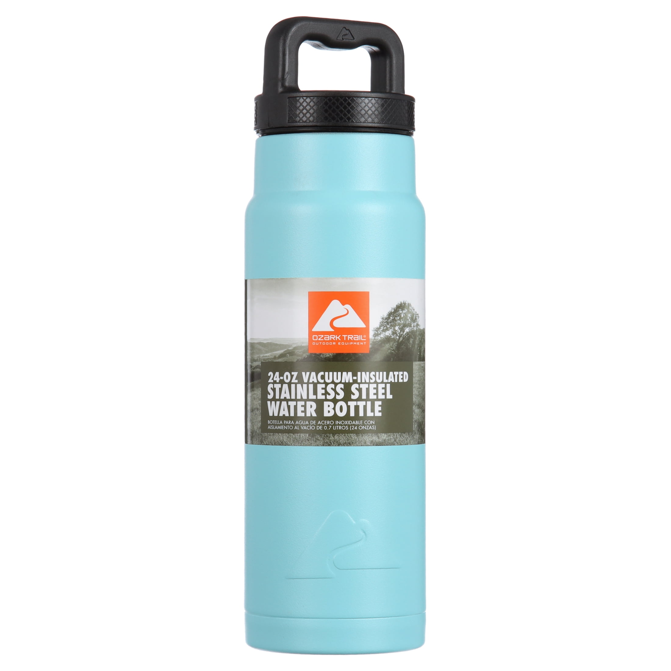 Ozark Trail 24oz Vacuum Sealed Stainless Steel Water Bottle, Blue
