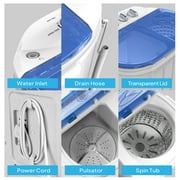 ROVSUN 11LBS Portable Washing Machine, Electric Mini Twin Tub Washer with Spin Dryer, Washer(7LBS) and Spinner(4LBS),