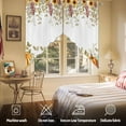 thumbnail image 6 of Swag Curtains Valances for Windows, Fall Thanksgiving Short Kitchen Window Curtains Over Sink, Orange Teal Green Pumpkin Cafe Curtain Panel Set Of 2,Rod Pocket, 63 Inches Length Leaf Sunflower White, 6 of 8