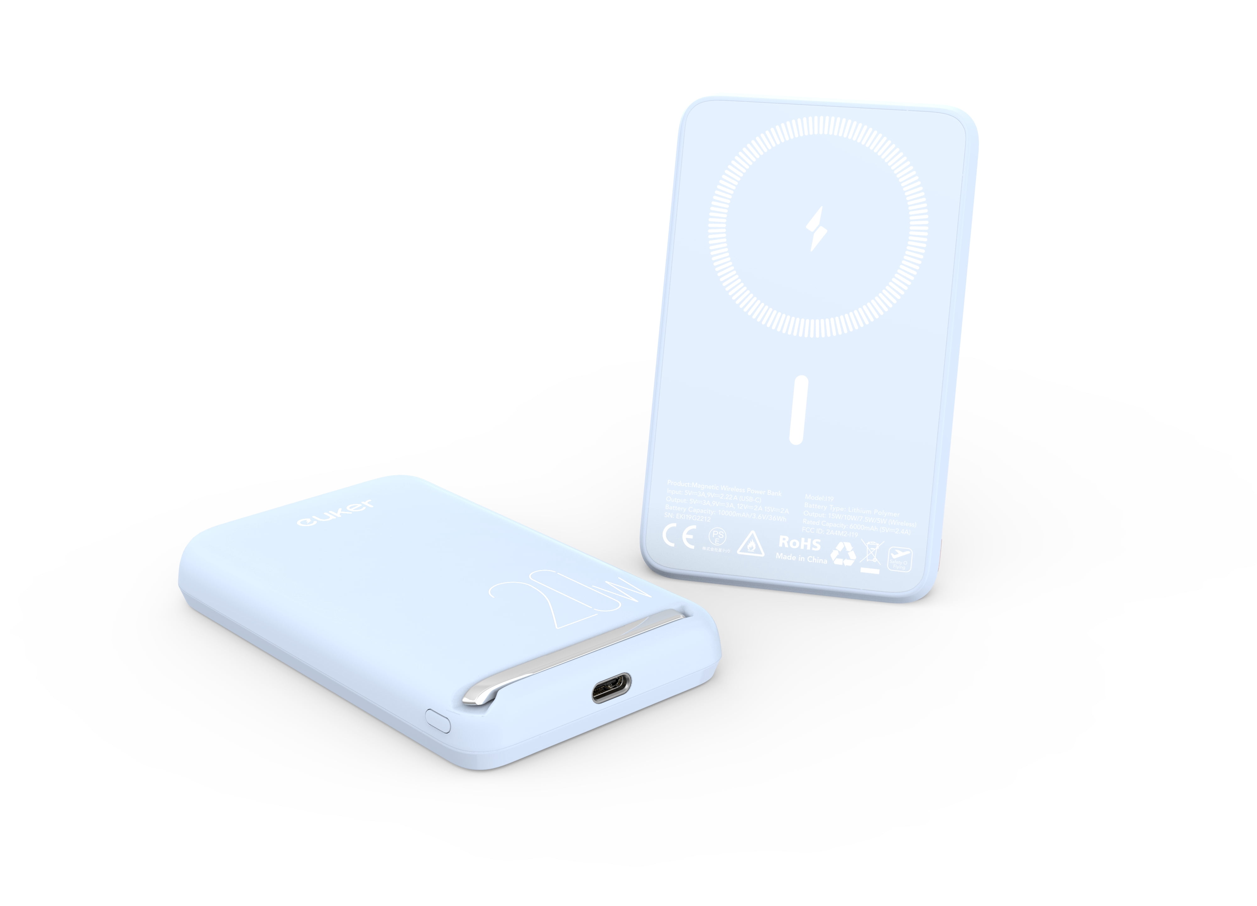Wireless Portable Charger, Magnetic Power Bank, 20W PD Fast Charging Mag-Safe Battery Pack with Foldable Stand and 12N Stronger Magnet for iPhone 14/13/12 Series