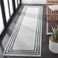 thumbnail image 3 of SAFAVIEH Cabana Rado Bordered Indoor/Outdoor Runner Rug, Ivory/Green, 2'2" x 8', 3 of 16