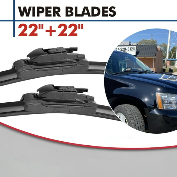 MODIGT Windshield Wiper Blades Pinch Tab 22" 22" for Cadillac Escalade EXT 2007-2009, Cadillac Escalade ESV 2007-2013