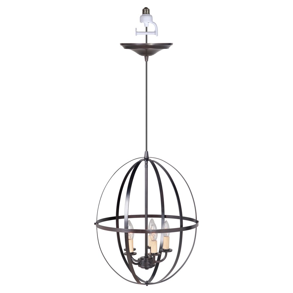 Instant Pendant Recessed 5Light Chandelier Conversion Kit Brushed