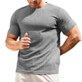 thumbnail image 2 of Men's T-Shirts Short Sleeve Stretch Crewneck Textured Plain T Shirts Summer Casual Tees, 2 of 9