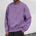 thumbnail image 2 of Fgnfyis Men's Casual Shoulder Drop Solid Color Soft Comfortable Hoodie Sweatshirt for Men Purple L, 2 of 6