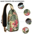 thumbnail image 2 of Monstera Botanical Sling Backpack, Lightweight Crossbody Daypack with Exotic Leaf Print, Stylish and Functional for Gym, School, or Travel, 2 of 6