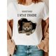 thumbnail image 1 of Camisetas de verano para mujer, manga corta, cuello redondo, casual, lindo, con gráficos, camisetas básicasCat Print Crew Neck T-shirt, Short Sleeve Casual Top For Spring & Summer, Women's ClothingF, 1 of 7