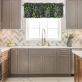 thumbnail image 6 of Spring Plants Window Valance for Kitchen, Watercolor Gradient Green Eucalyptus Leaf Plant Black Rod Pocket Short Curtain for Small Windows, Light Filtering Decorative Valance, 60 x 18 Inch, 6 of 9