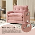 thumbnail image 3 of Villeston Swivel Accent Chair(Set of 2), 36.2"W Oversize Chenille Armchair with Side Bag, Modern Comfortable Chair for Living Room, Bedroom,Pink, 3 of 7