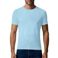 thumbnail image 3 of Men's Sports T-Shirts Short Sleeve Crew Neck Solid Color Lightweight Breathable Quick Dry Tops Fitness Workout (S, Sky Blue), 3 of 6