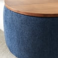 thumbnail image 5 of Seizeen Ottoman with Storage, 2-IN-1 Round Ottoman & Side Table with Removable Tray, Living Room Bedroom Entryway Storage Furniture, Nevy, 5 of 9