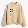 thumbnail image 4 of CEHVOM Femmes Mode Décontractée Imprimé Col Rond Ample Manches Longues Hauts Courts Blouse Chandails Sans Capuche Liquidation, 4 of 5