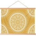 thumbnail image 3 of Tapiz bohemio, tapiz popular Hippie de Mandala para colgar en la pared, manta de playa cálida de color naranja dorado, 59 x 51 pulgadas, 3 of 7