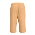 thumbnail image 4 of Dwellite Cotton Linen Shorts for Men Casual Elastic Waist Drawstring Summer Vacation Beach Shorts with Pockets Earthy Yellow 3XL, 4 of 6