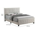 thumbnail image 5 of Feny King Bed, Light Grey Fabric Upholstered, Stitched Grid Design, 5 of 5