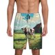 thumbnail image 1 of Balery Prairie Pasture Cow Pantalones cortos de pijama de punto de algodón para hombre con cinturilla y bolsillos-3X-Large, 1 of 6