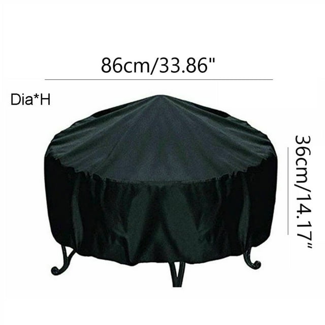 Patio Rond Feu Couverture Imperméable UV Protecteur Barbecue Couverture Cour Extérieure