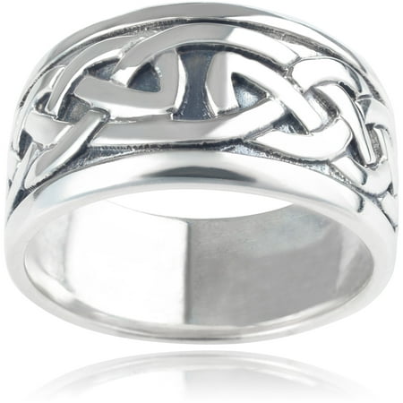 Daxx Men's Sterling Silver Celtic Knot Ring